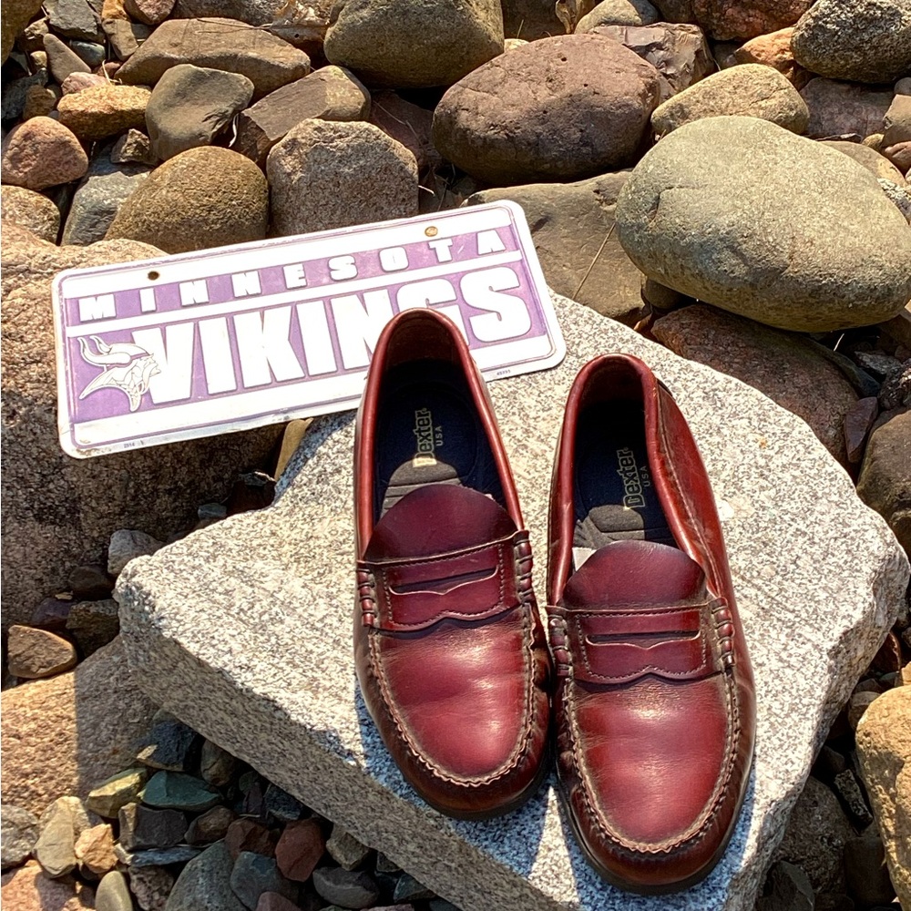 👞 Dexter CORDOVAN Leather Penny Loafers Deadstock NWOT Sz 9 WW